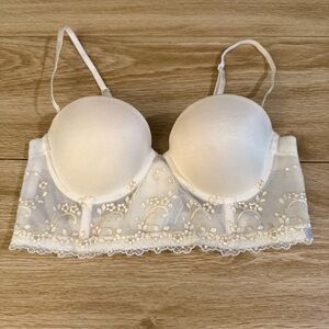 Aerie Embroidered Corset Bra 32C